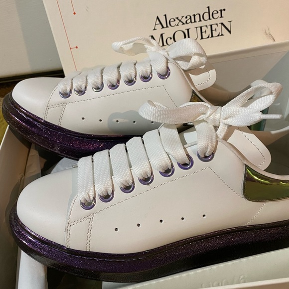 White and Purple Women\'s Sneakers